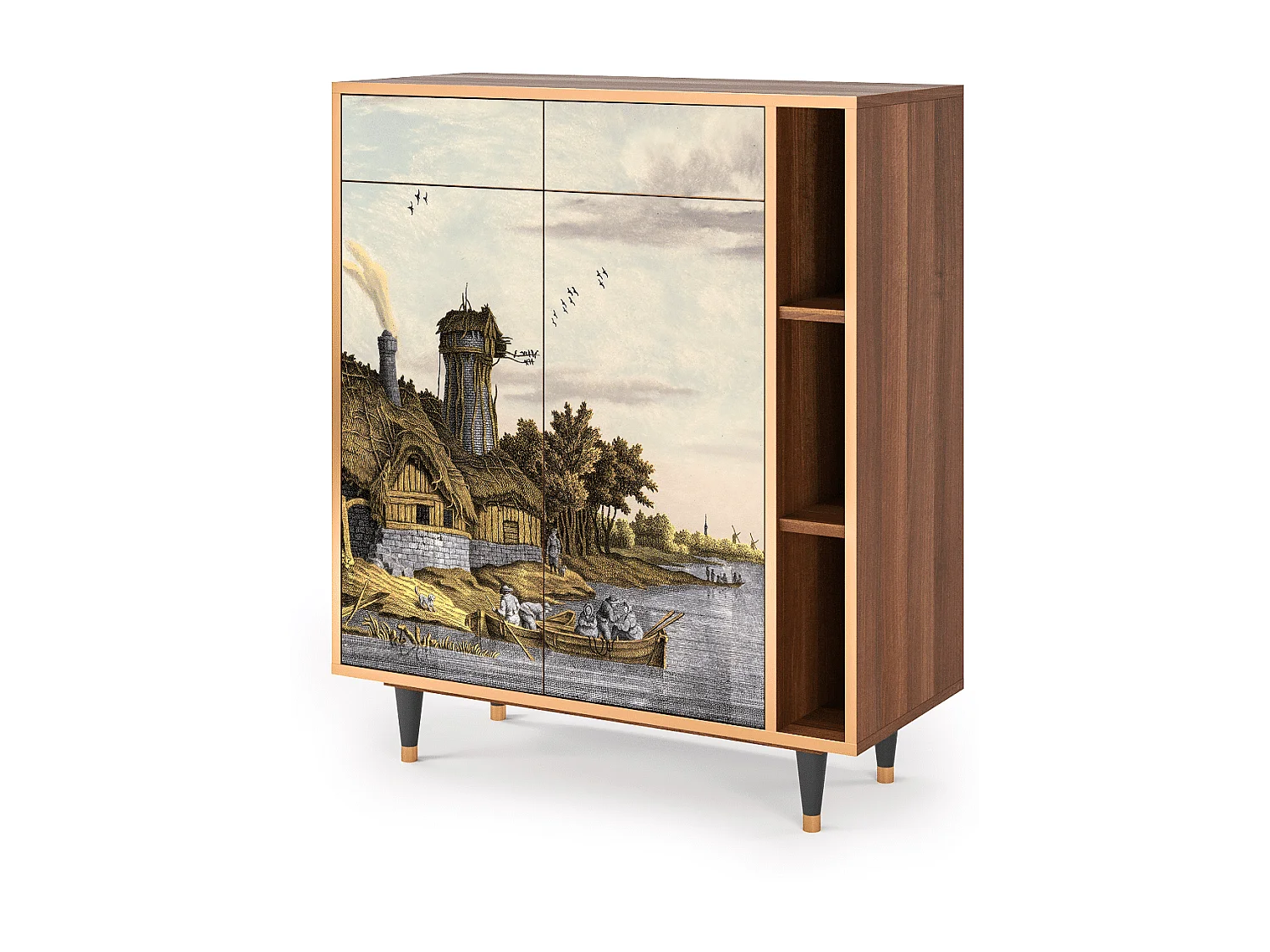 Buffet - 96х110х41 cm - BS6 - Mill along a River, Noyer