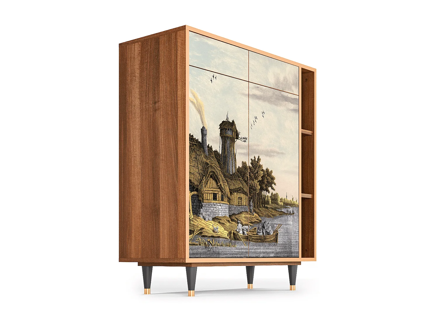 Sideboard - 96х110х41 cm - BS6 - Mill along a River, Walnuss