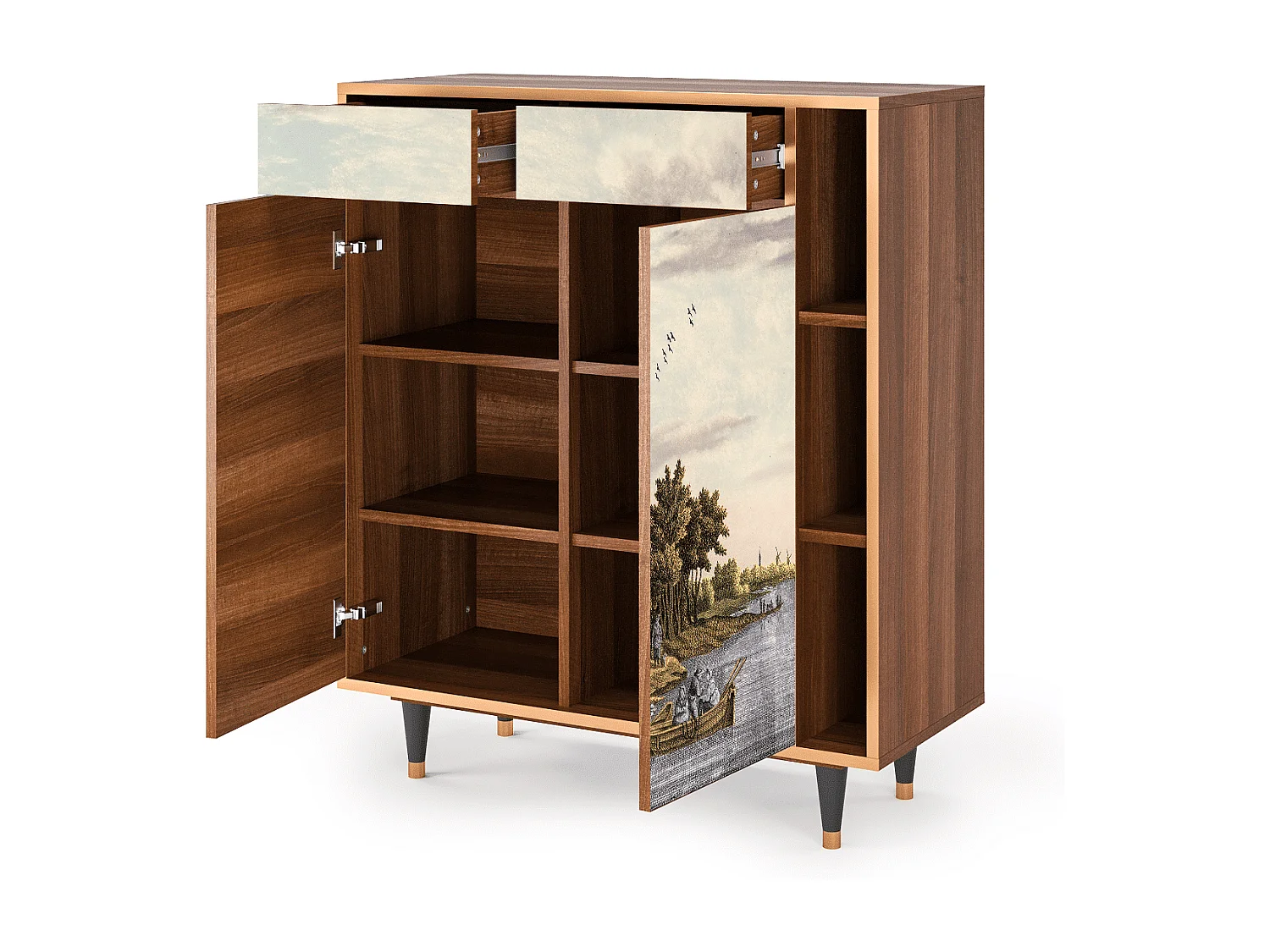 Sideboard - 96х110х41 cm - BS6 - Mill along a River, Walnuss