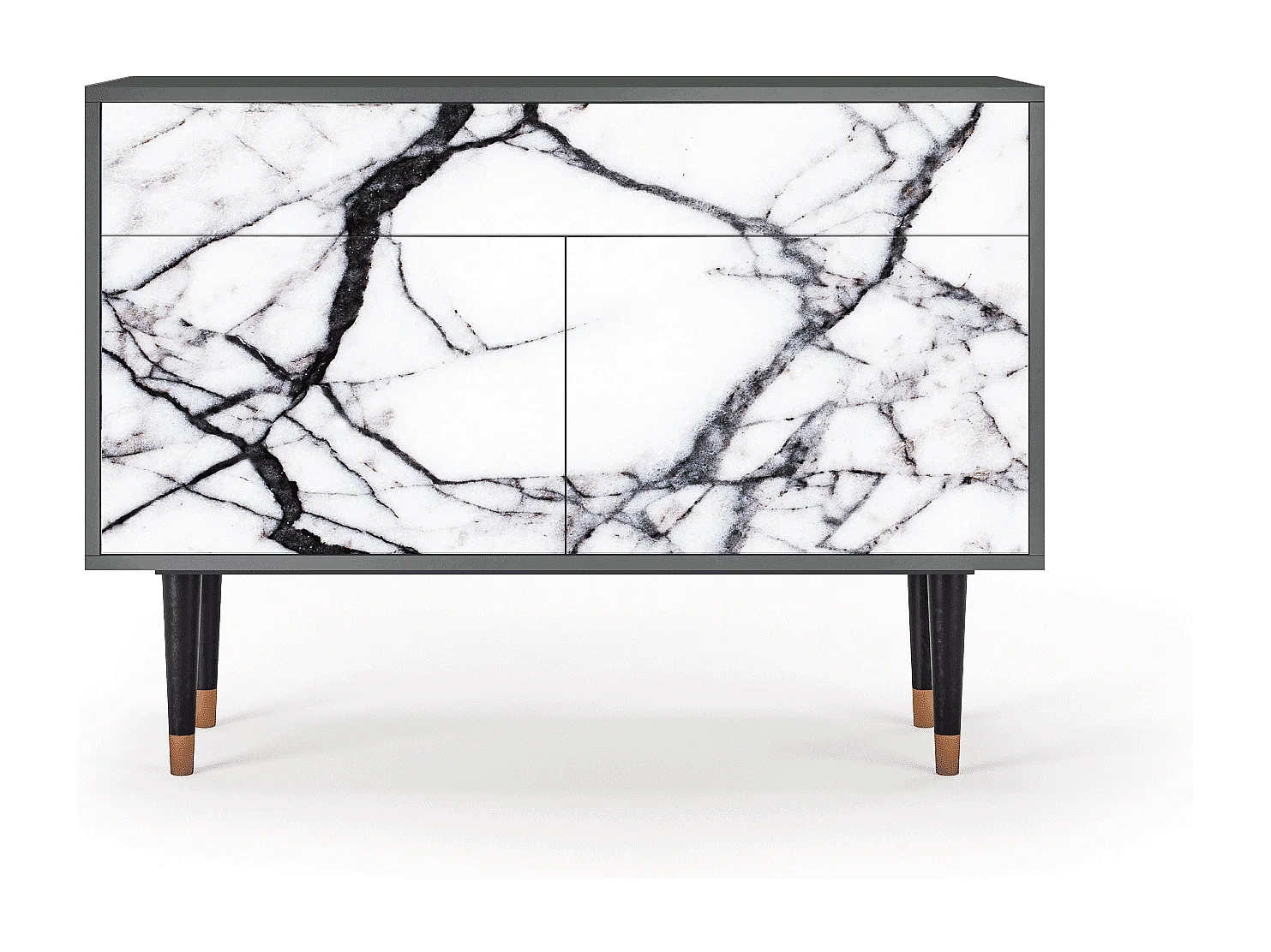 Buffet - 115x85x48 cm - BS4 - Raven Marble, Anthracite