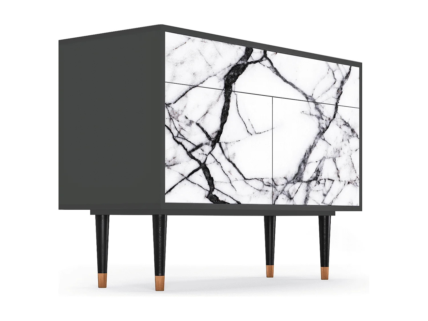 Buffet - 115x85x48 cm - BS4 - Raven Marble, Anthracite