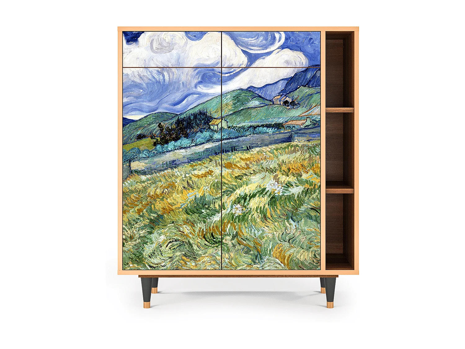 Kredens - 96х110х41 cm - BS6 - Landscape, Orzech