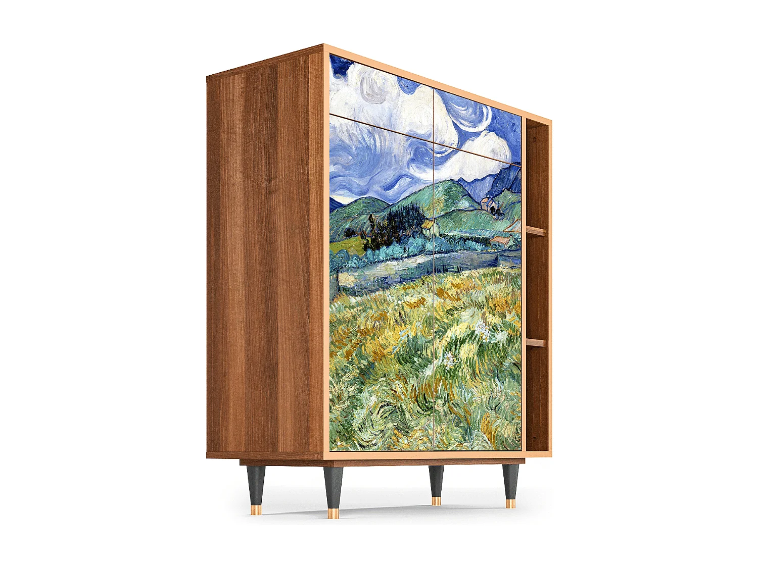 Kredens - 96х110х41 cm - BS6 - Landscape, Orzech