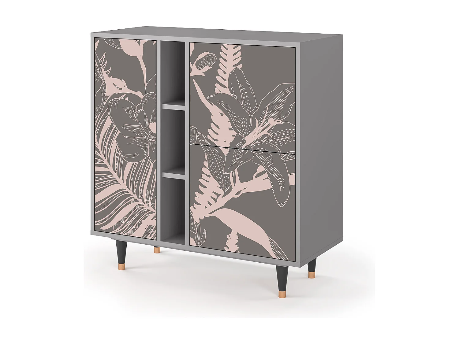 Buffet - 94х96х41 cm - BS5 - Issabelline Flower, Gris