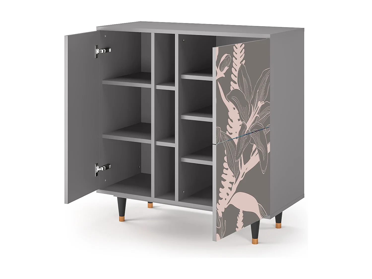 Dressoir - 94х96х41 cm - BS5 - Issabelline Flower, Grijs