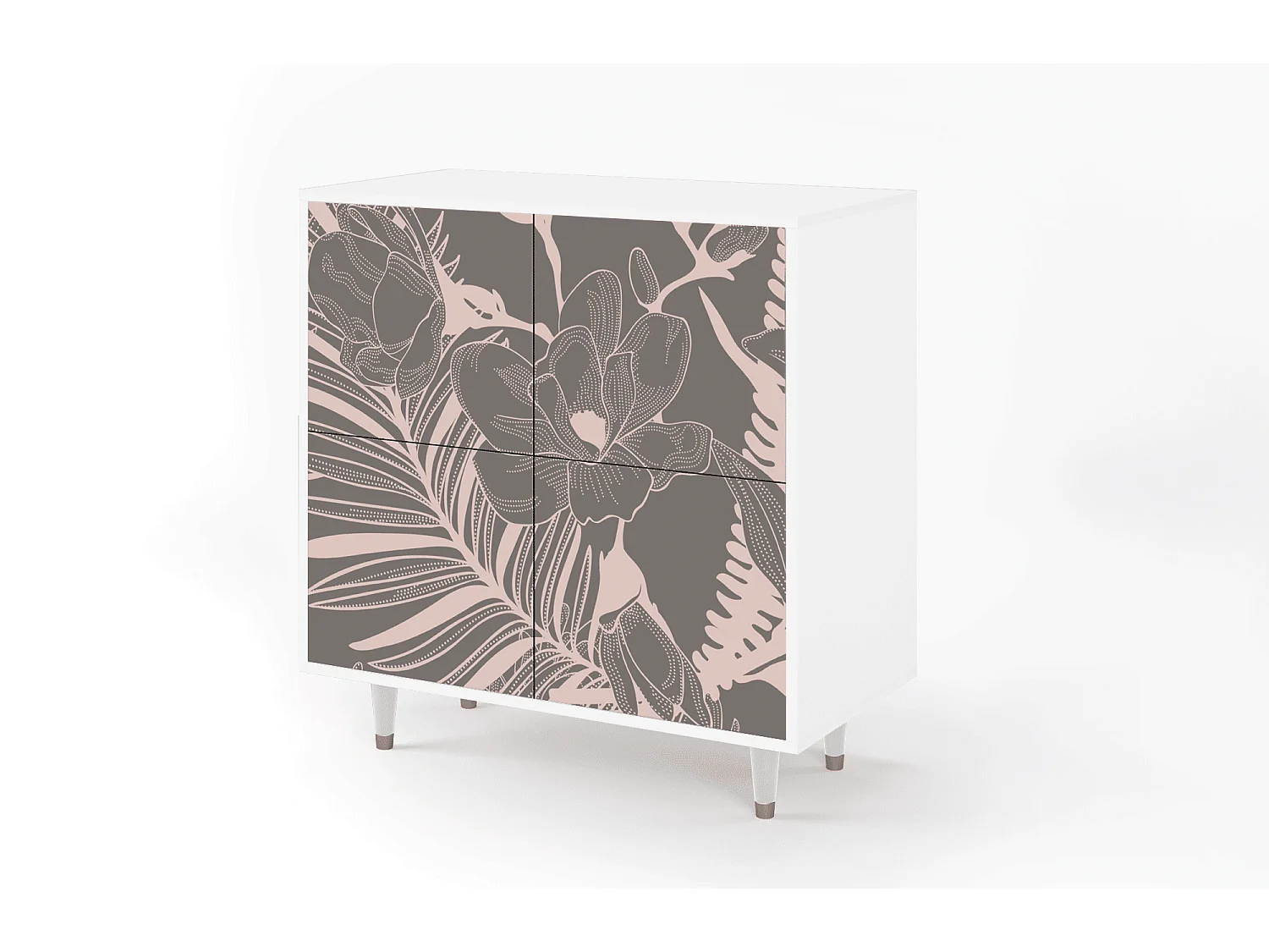 Buffet - 94x96x48 cm - BS3 - Issabelline Flower, Blanc