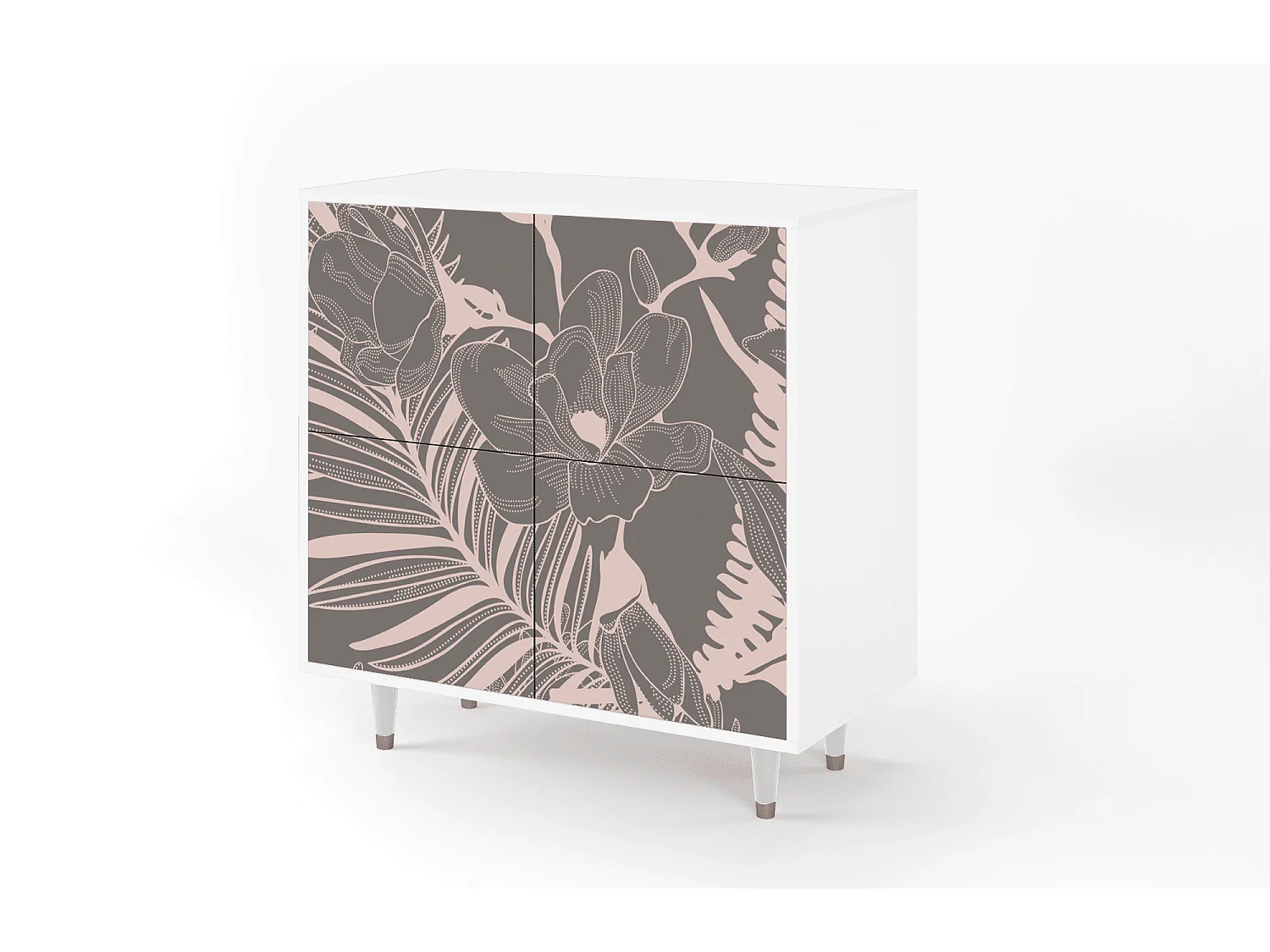 Buffet - 94x96x48 cm - BS3 - Issabelline Flower, Blanc