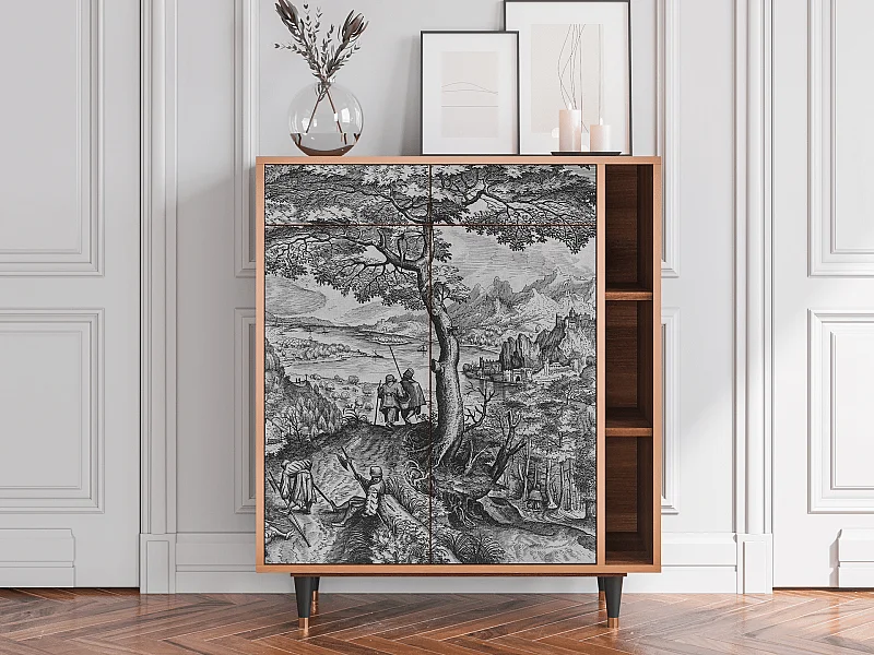 Kredens - 96х110х41 cm - BS6 - Milites Requiescentes, Orzech