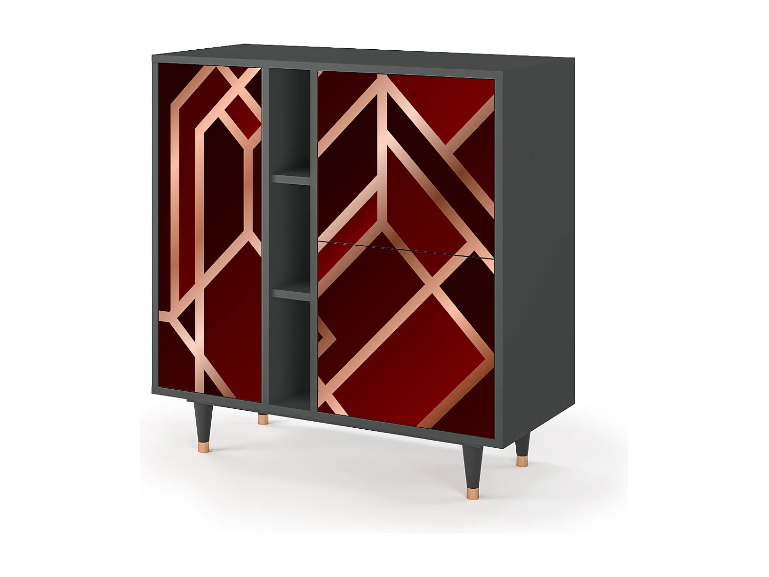 Kredens - 94х96х41 cm - BS5 - Velvet 1920's, Antracyt