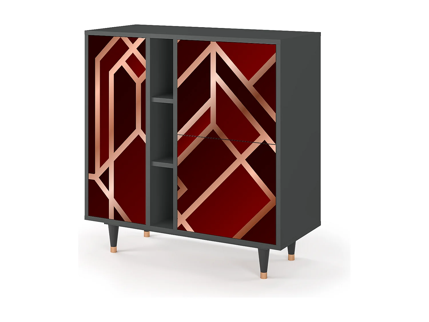 Kredens - 94х96х41 cm - BS5 - Velvet 1920's, Antracyt