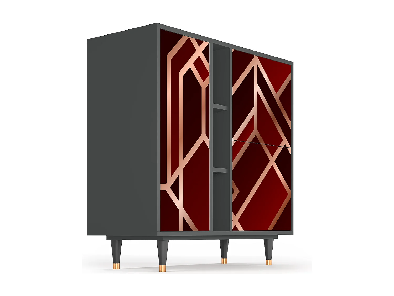 Kredens - 94х96х41 cm - BS5 - Velvet 1920's, Antracyt