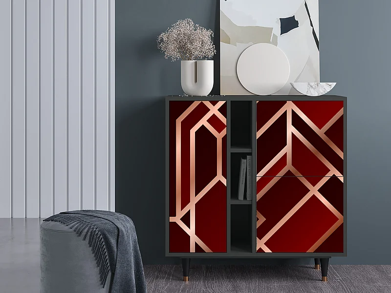 Kredens - 94х96х41 cm - BS5 - Velvet 1920's, Antracyt