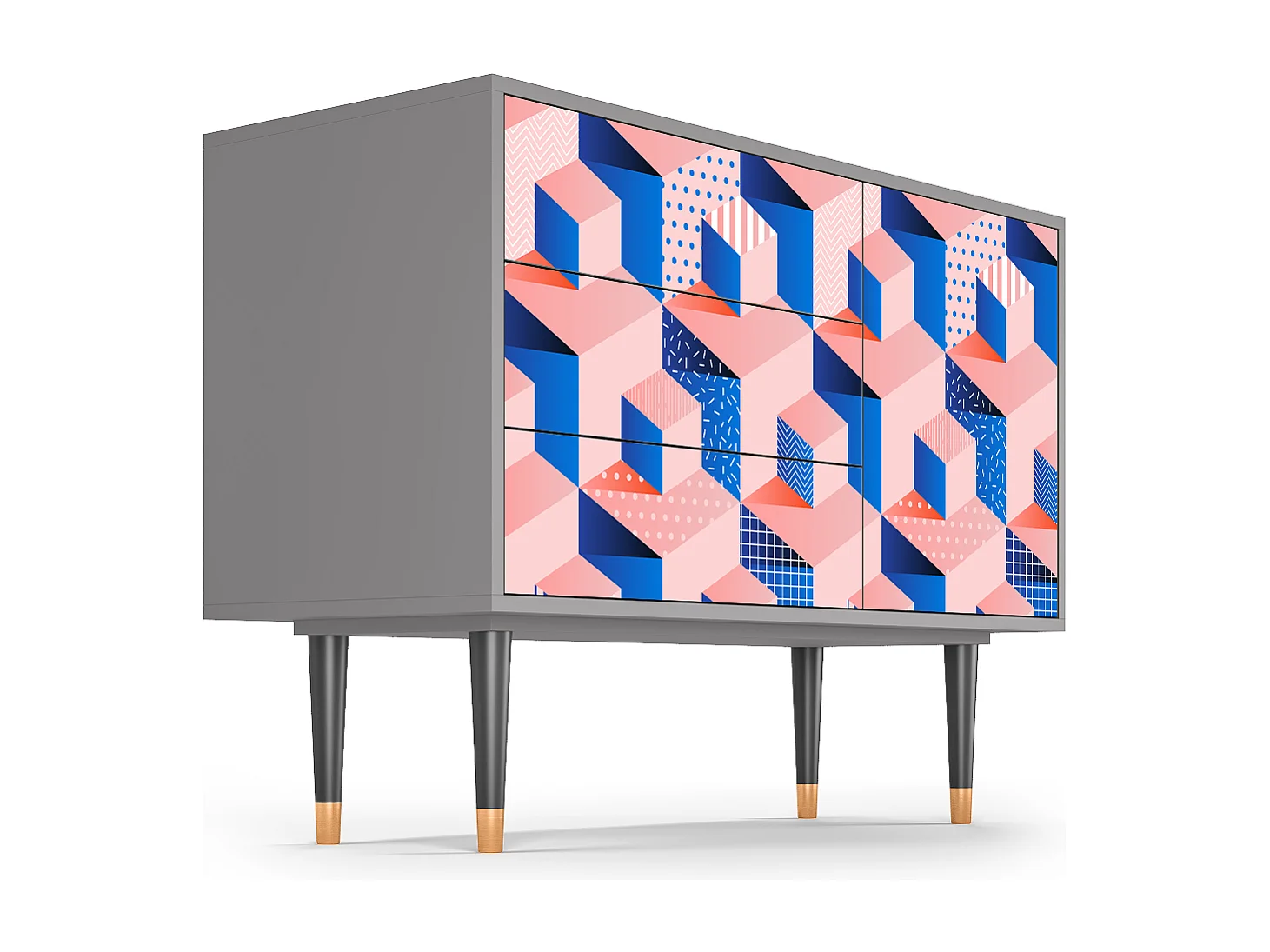 Buffet - 115х84х41 cm - S3 - Pinky Squares, Gris