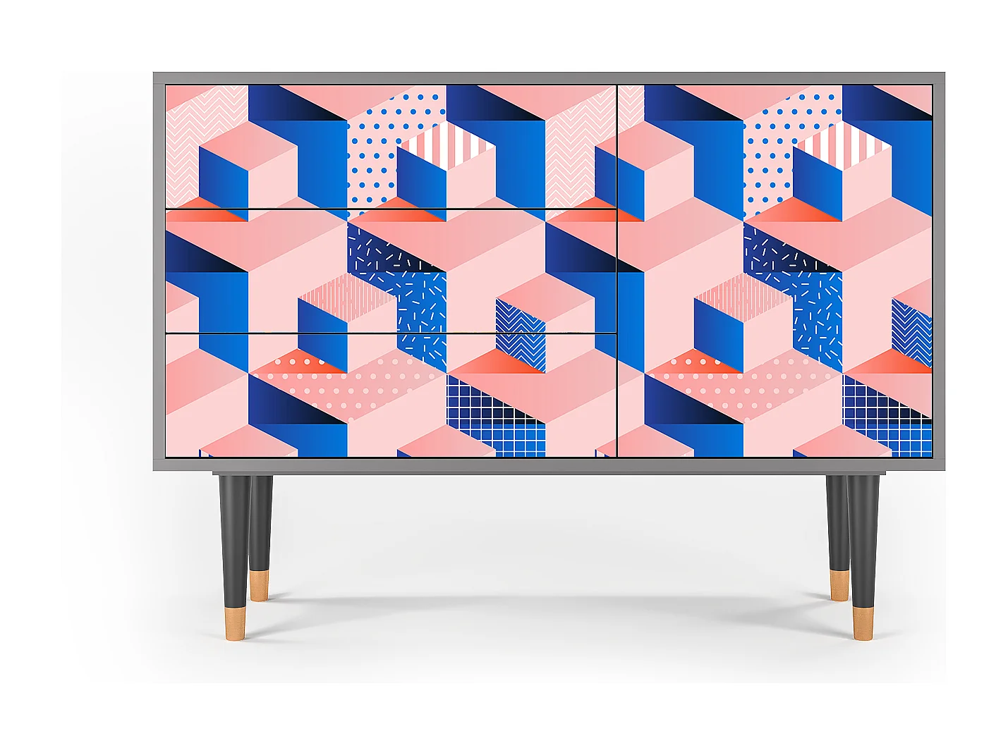 Credenza - 115х84х41 cm - S3 - Pinky Squares, Grigio