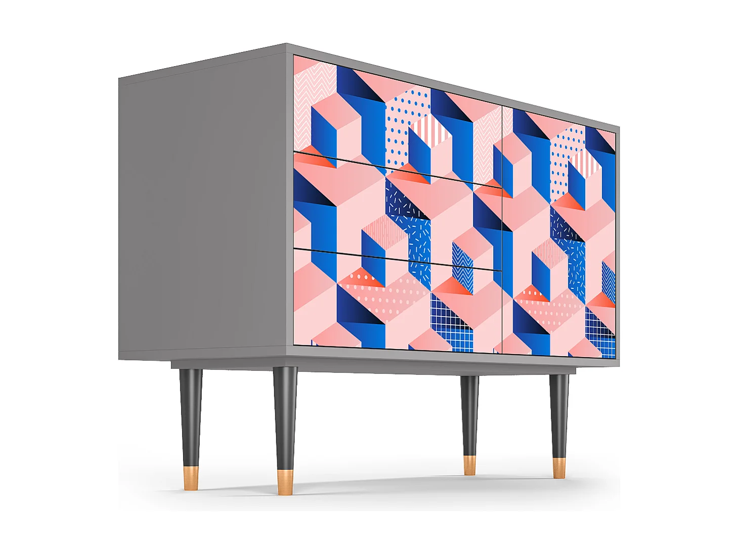 Credenza - 115х84х41 cm - S3 - Pinky Squares, Grigio