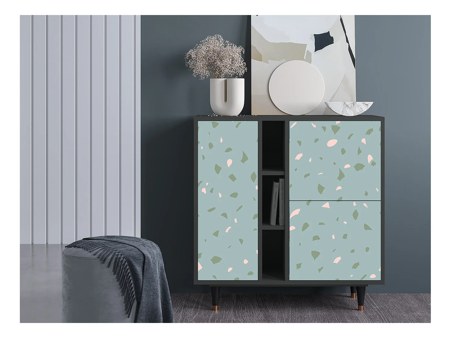 Buffet - 94х96х41 cm - BS5 - Blue Drops, Anthracite