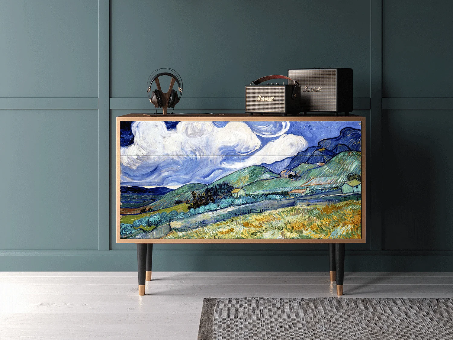 Buffet - 115x85x48 cm - BS4 - Landscape, Noyer