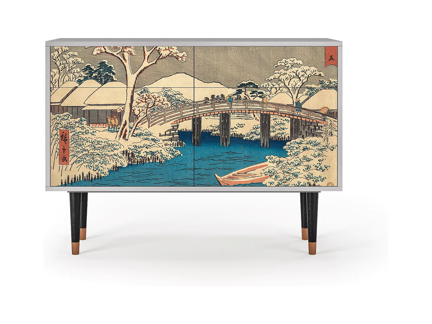 Kredens - 115x85x48 cm - BS4 - Katabira River, Szary