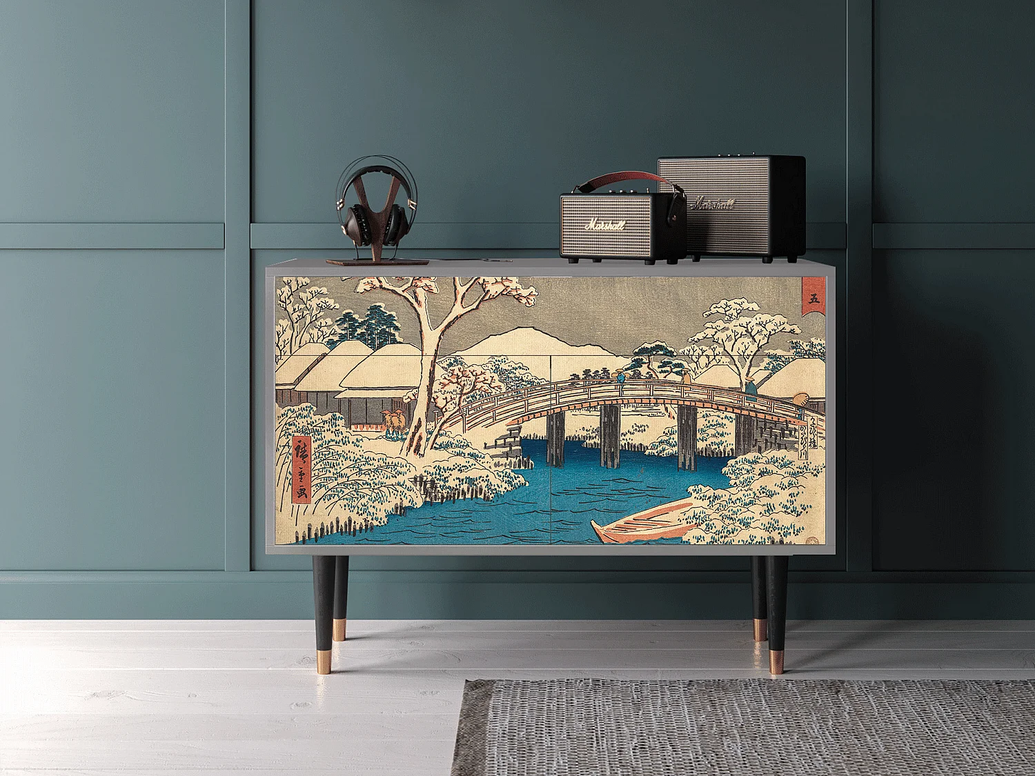 Credenza - 115x85x48 cm - BS4 - Katabira River, Grigio