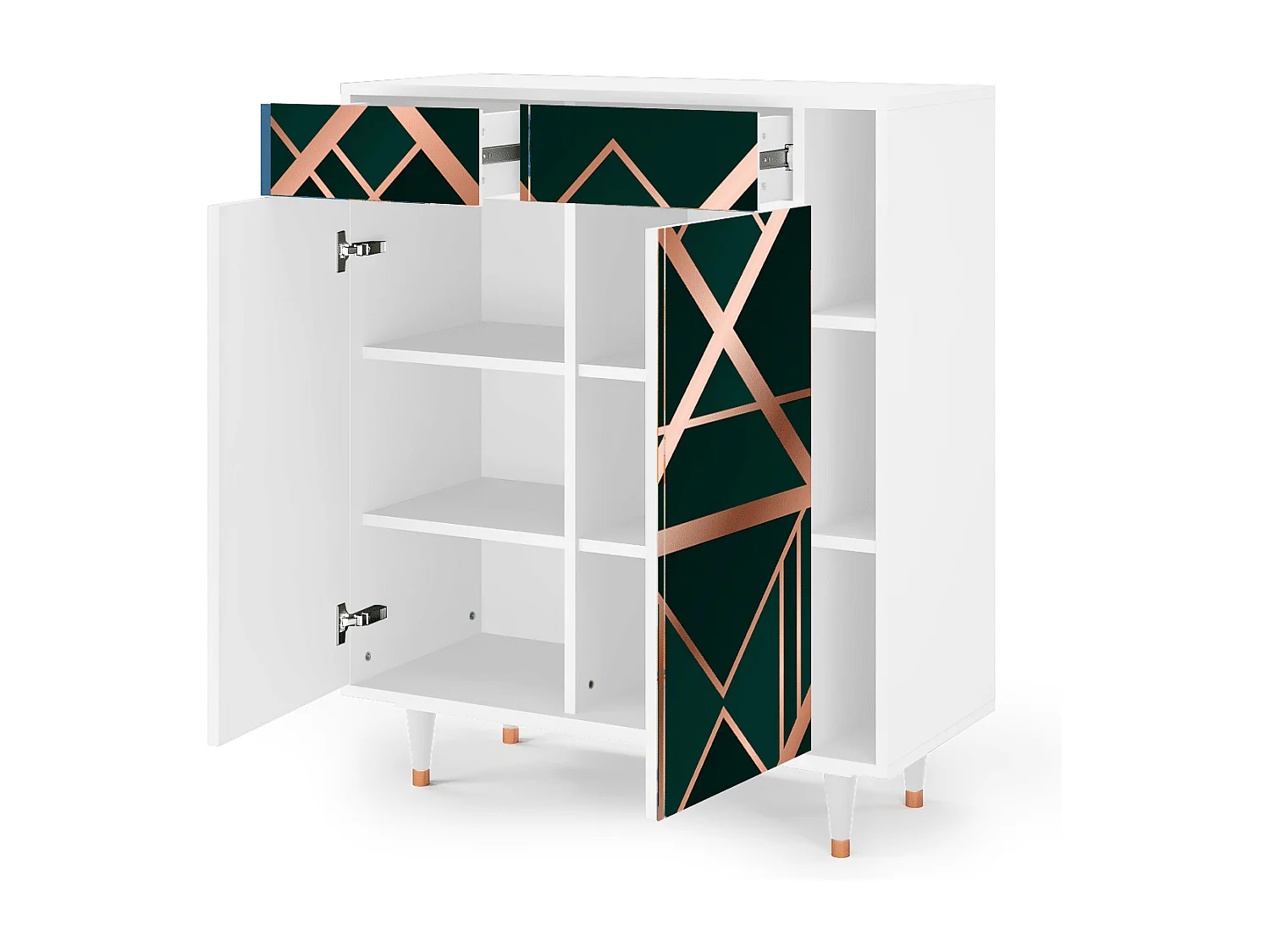 Kredens - 96х110х41 cm - BS6 - Emerald Gatsby, Biały