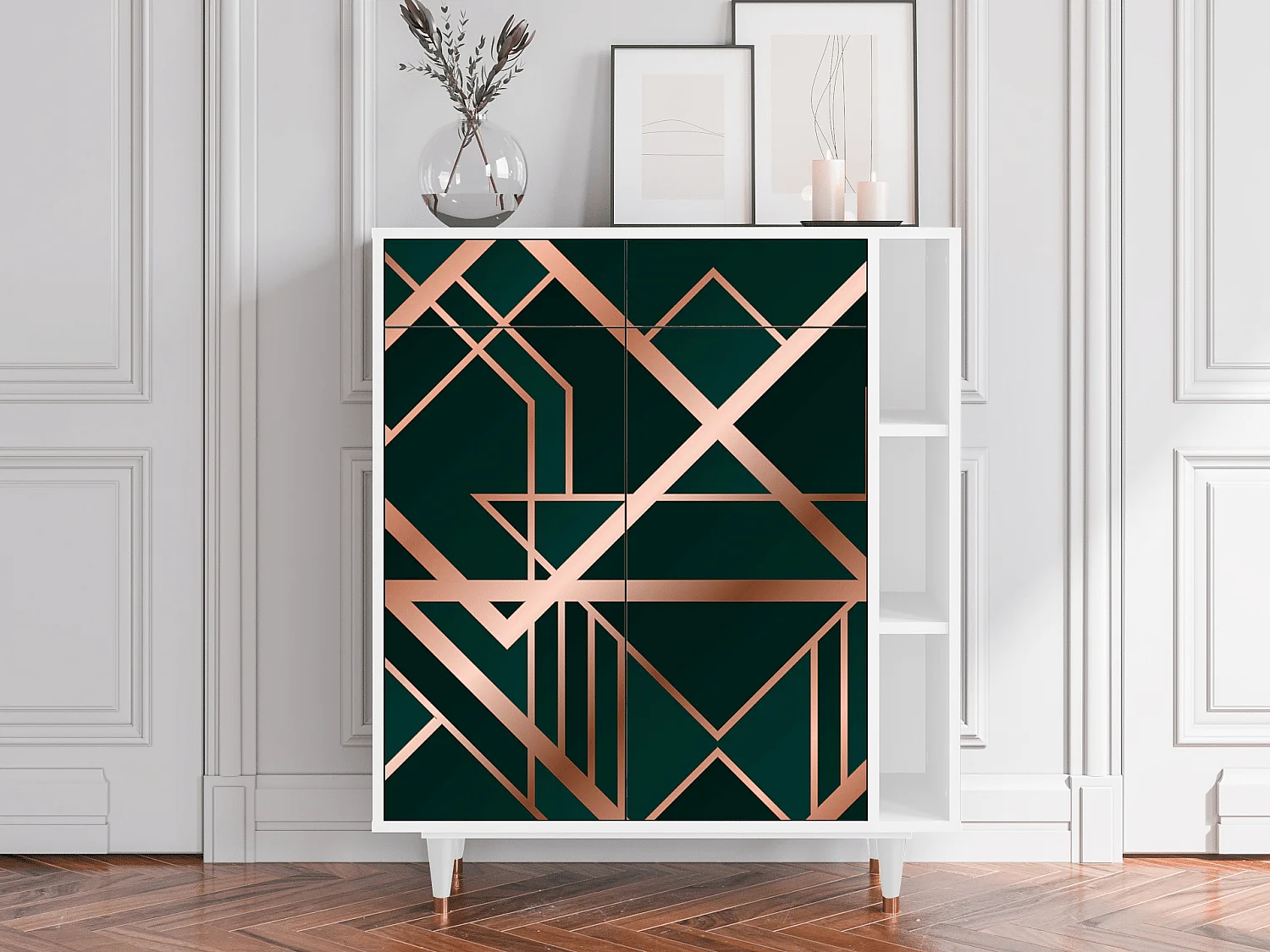 Kredens - 96х110х41 cm - BS6 - Emerald Gatsby, Biały