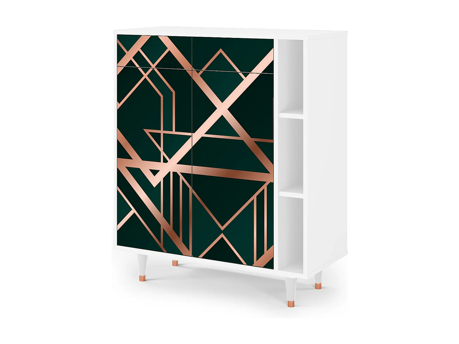 Kredens - 96х110х41 cm - BS6 - Emerald Gatsby, Biały