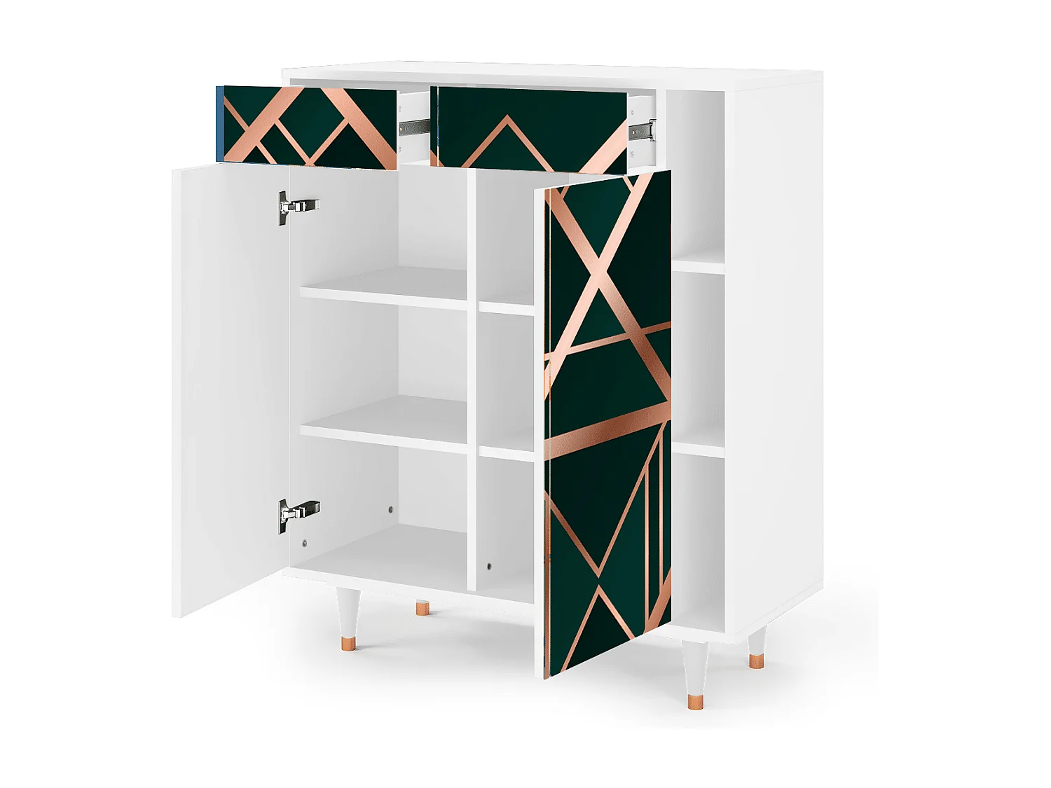 Kredens - 96х110х41 cm - BS6 - Emerald Gatsby, Biały