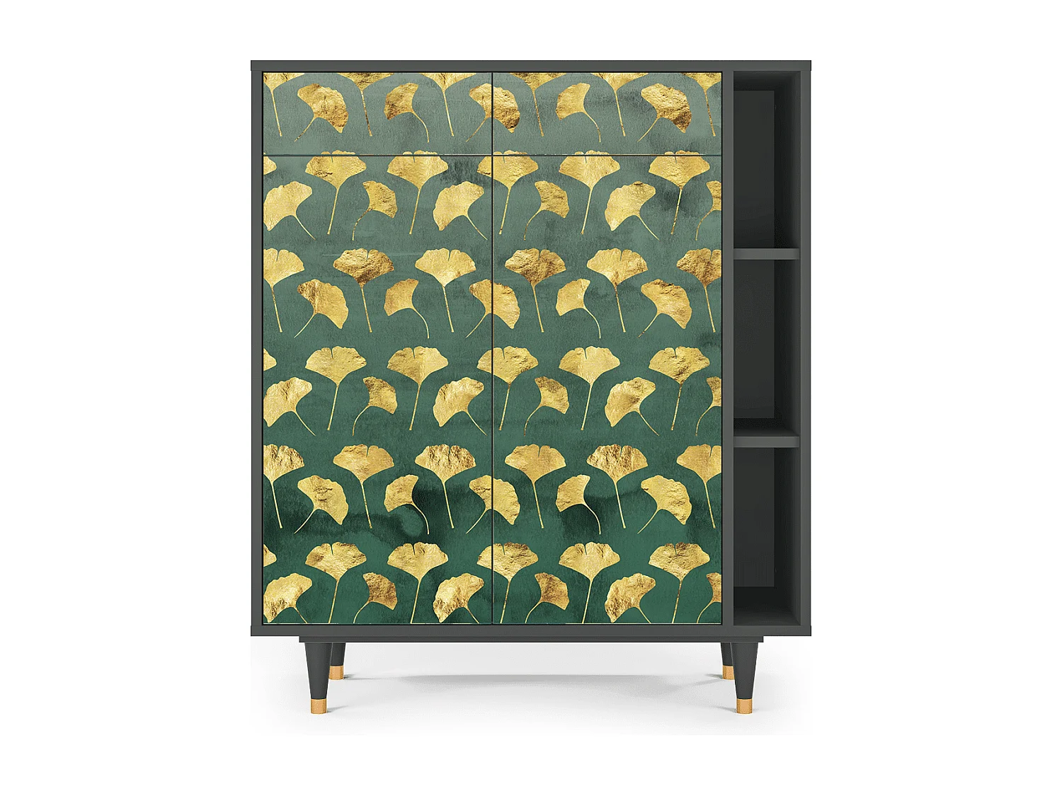 Dressoir - 96х110х41 cm - BS6 - Gingko leaves, Antraciet