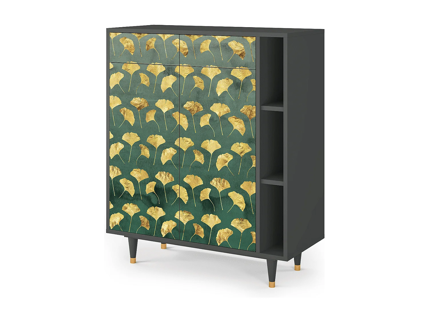 Dressoir - 96х110х41 cm - BS6 - Gingko leaves, Antraciet