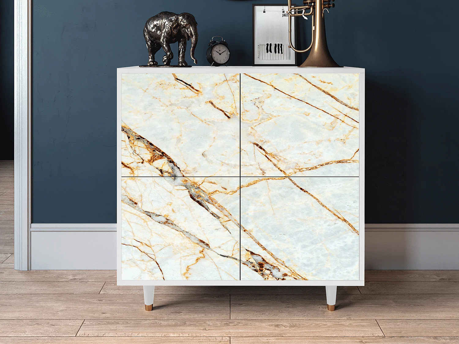 Buffet - 94x96x48 cm - BS3 - Sabley Marble, Blanc