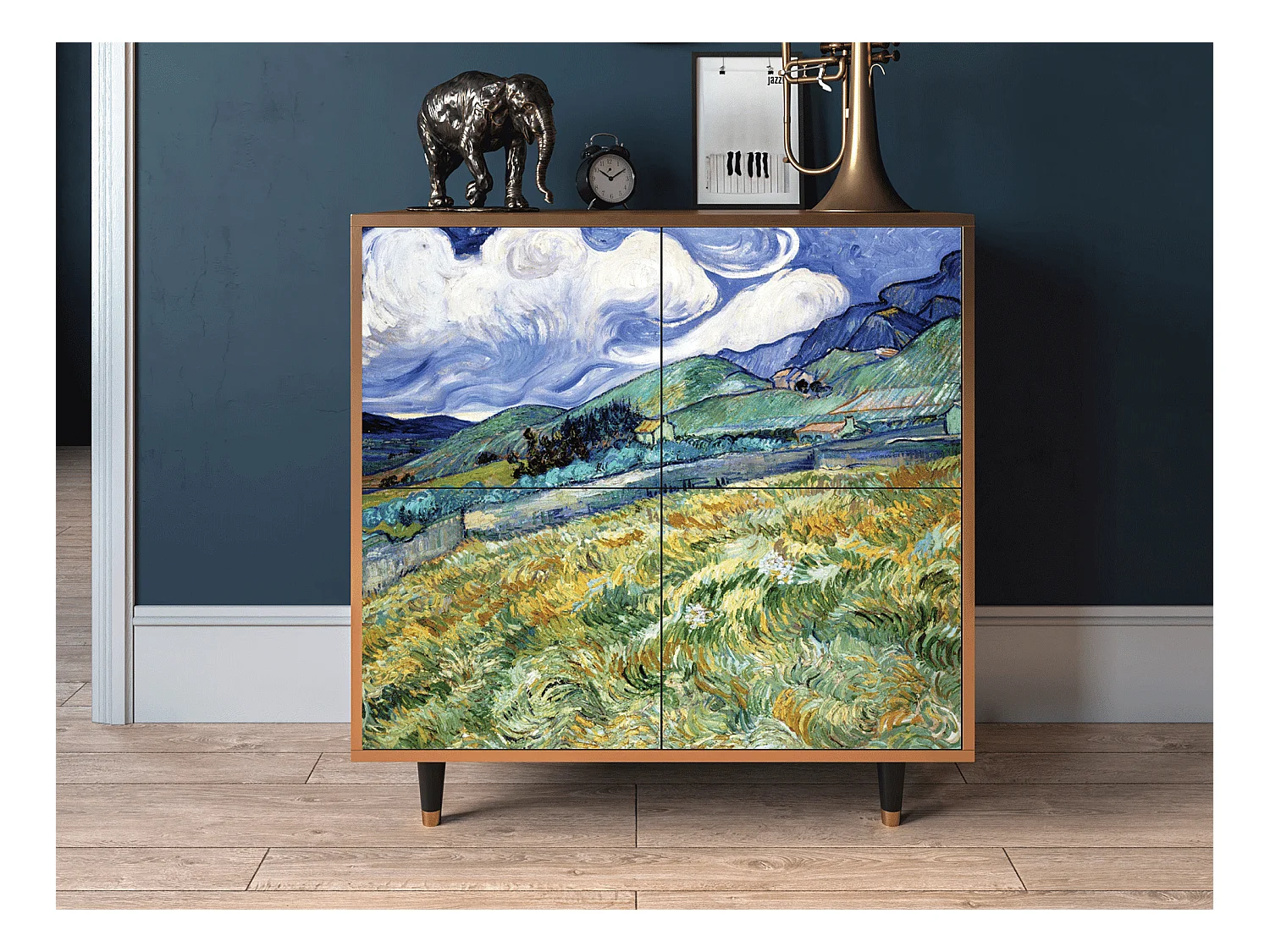 Kredens - 94x96x48 cm - BS3 - Landscape, Orzech