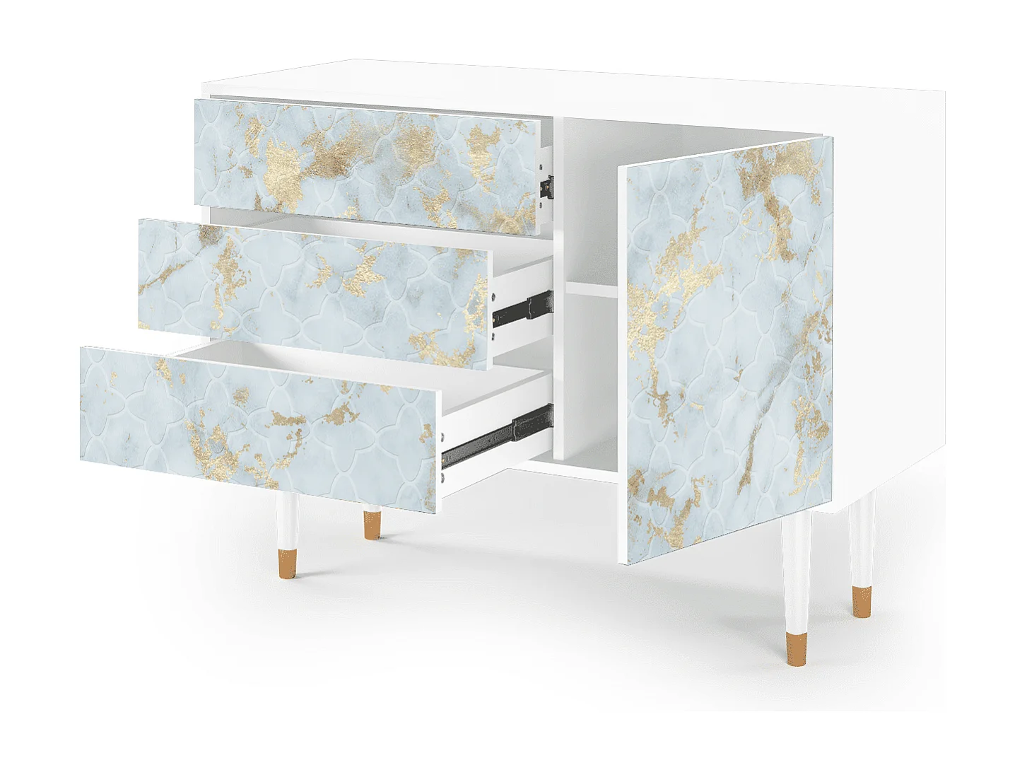 Buffet - 115х84х41 cm - S3 - Golden Waves, Blanc