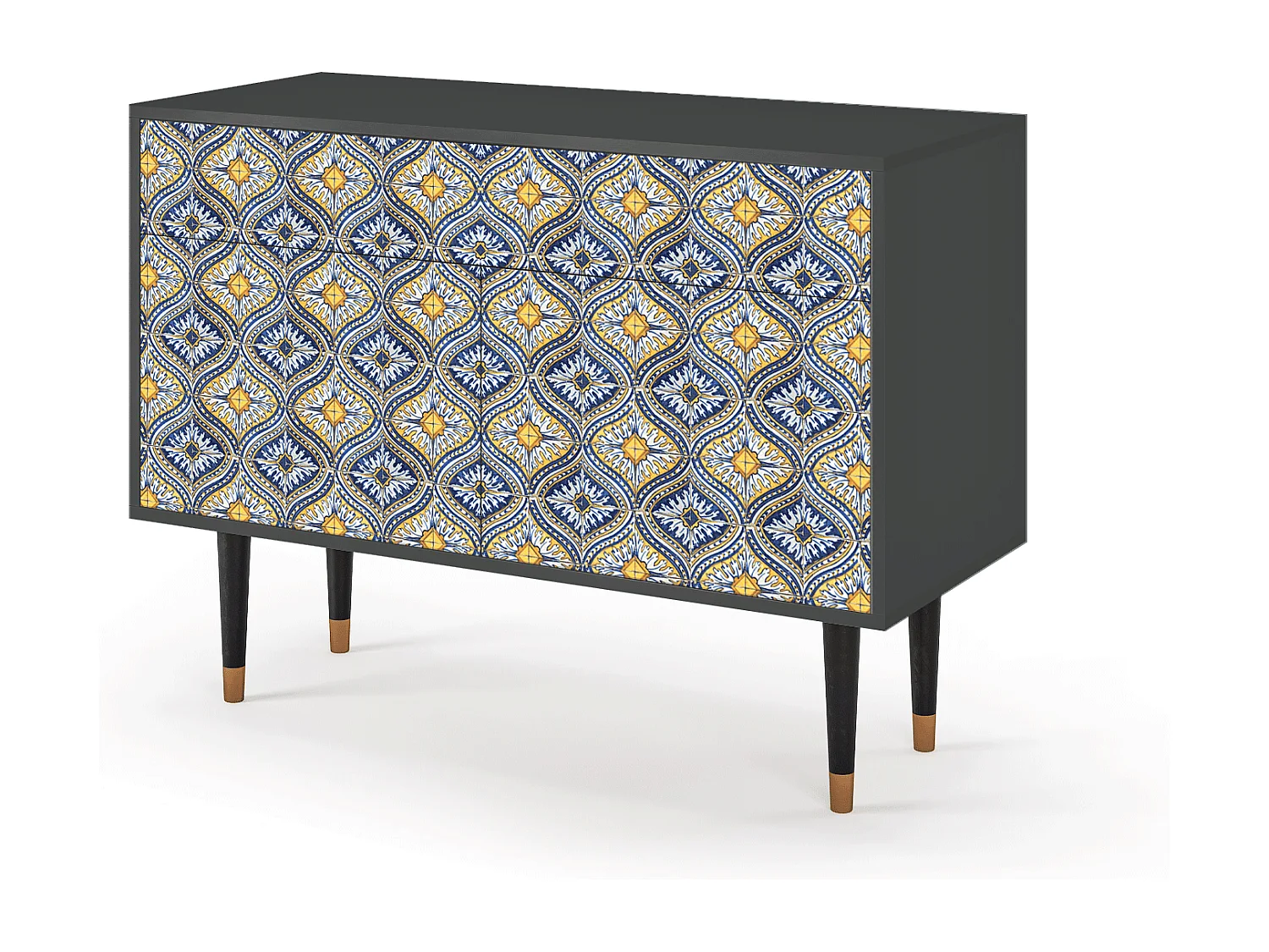 Kredens - 115x85x48 cm - BS4 - Illusory Pattern, Antracyt