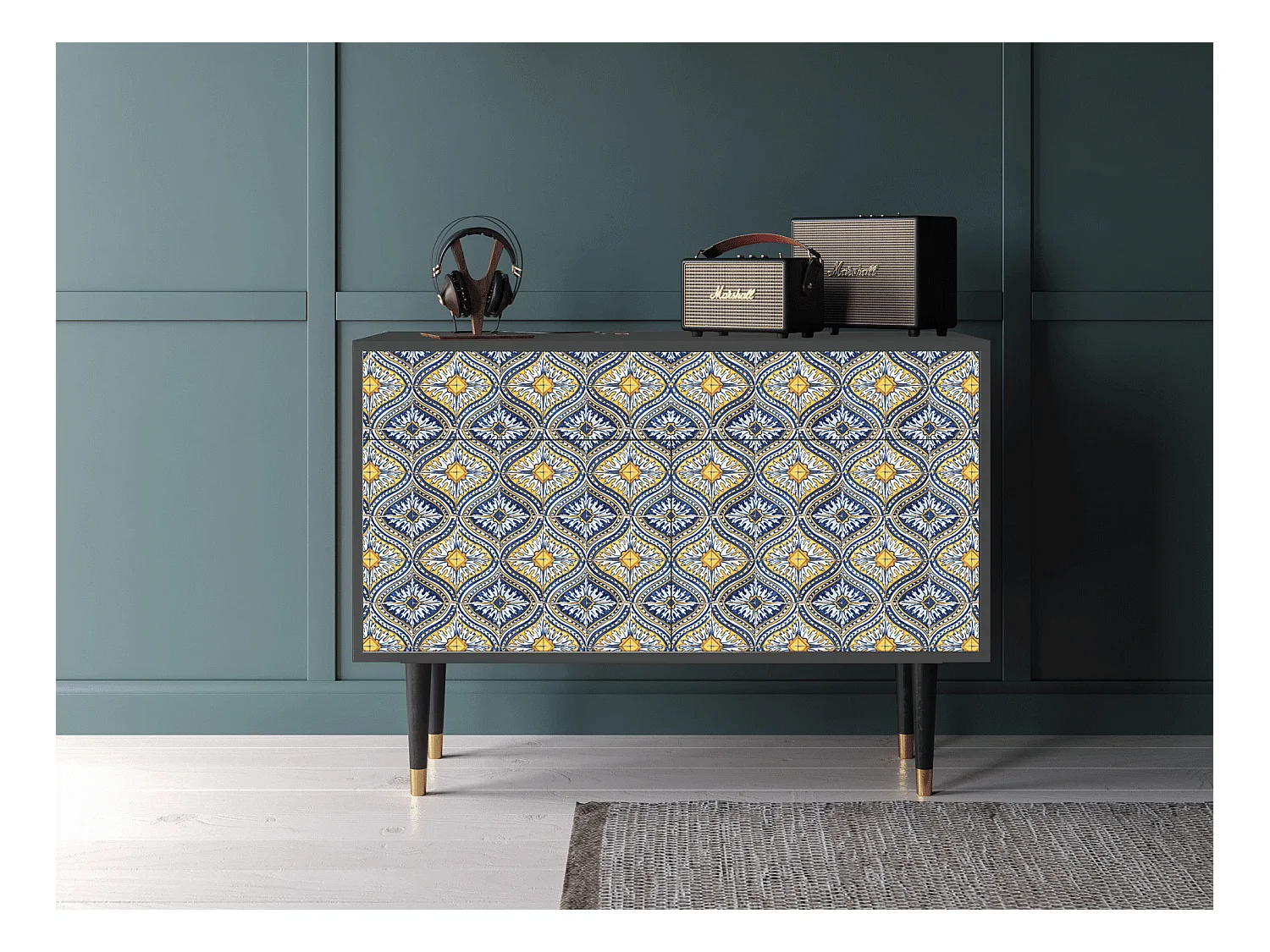 Buffet - 115x85x48 cm - BS4 - Illusory Pattern, Anthracite