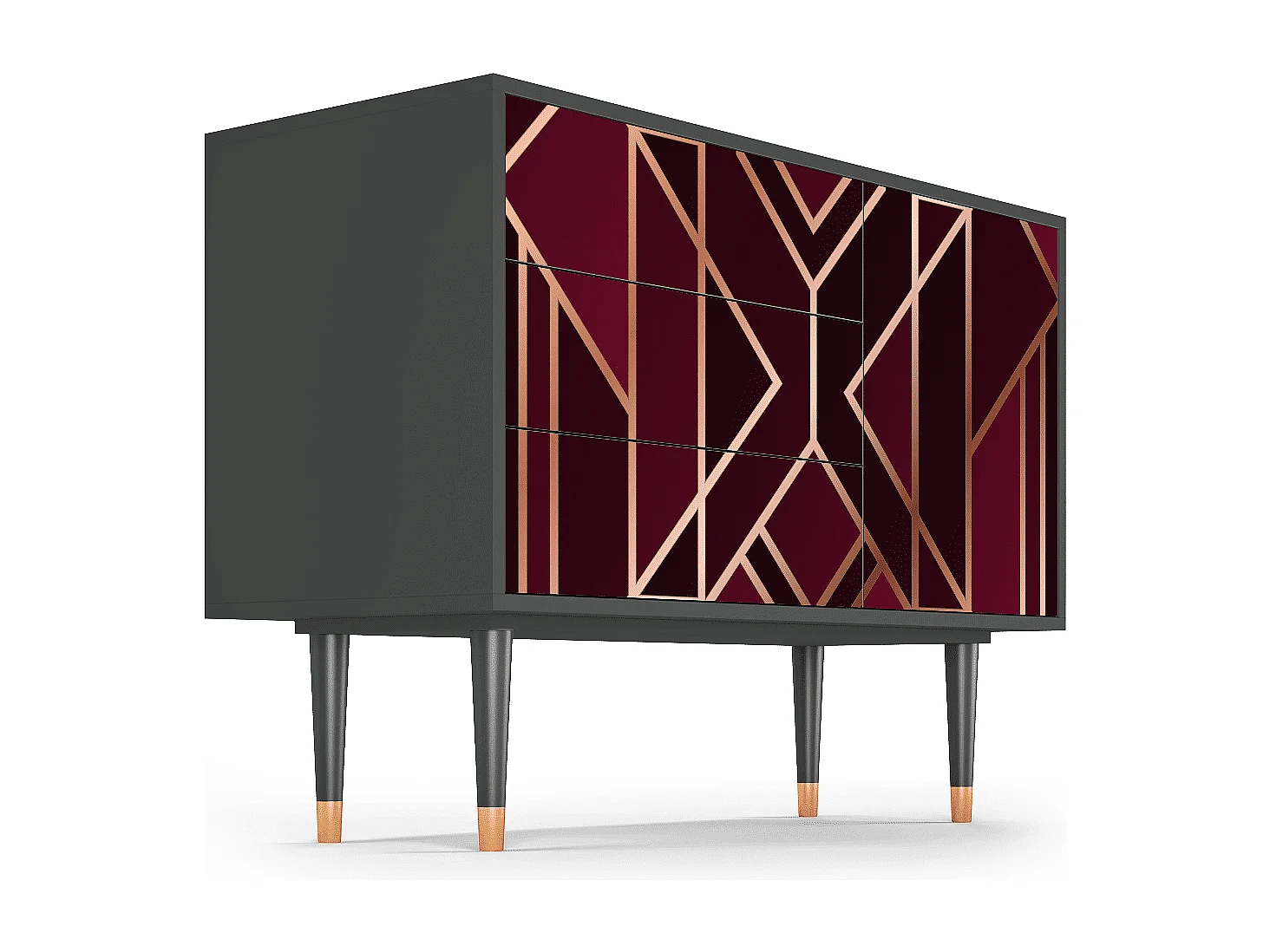 Credenza - 115х84х41 cm - S3 - Burgundy Jewelery, Antracite