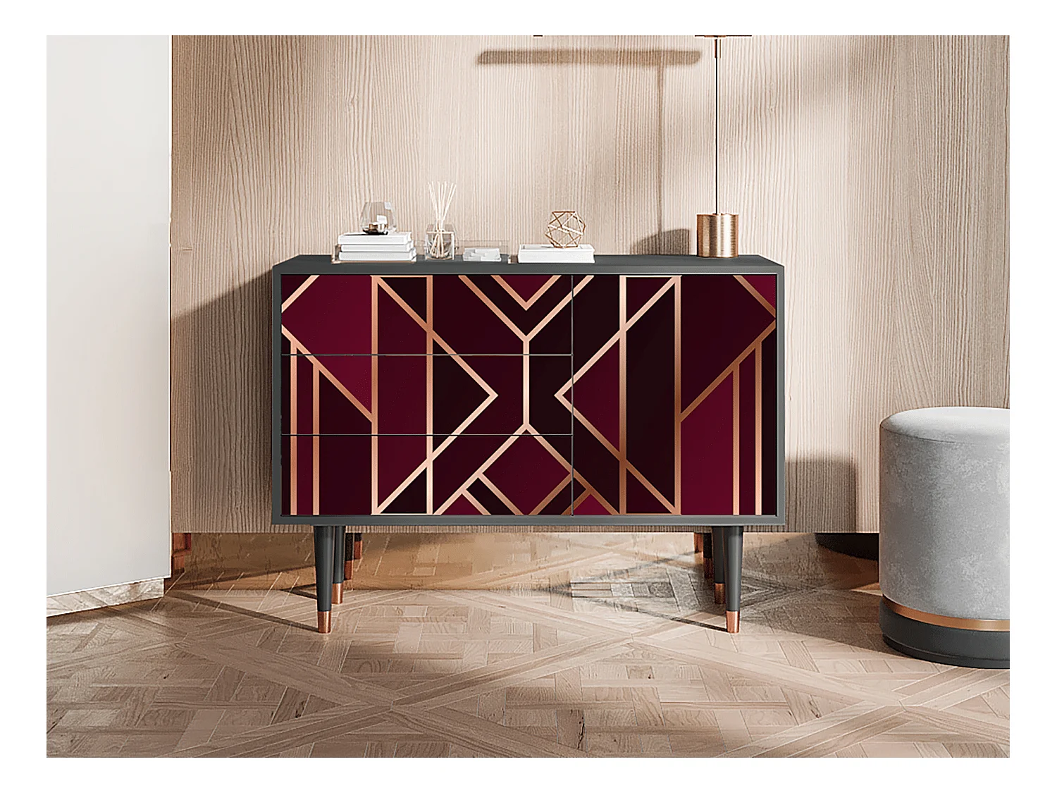 Buffet - 115х84х41 cm - S3 - Burgundy Jewelery, Anthracite