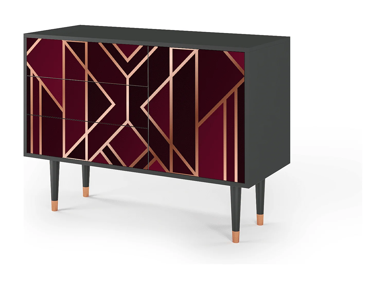 Aparador - 115х84х41 cm - S3 - Burgundy Jewelery, Antracite