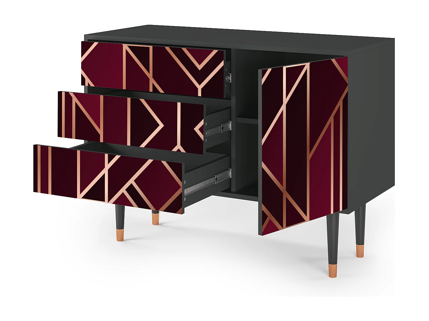 Aparador - 115х84х41 cm - S3 - Burgundy Jewelery, Antracite