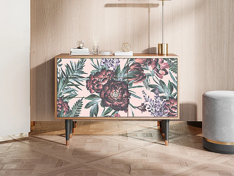 Buffet - 115х84х41 cm - S3 - Peach Peonies, Noyer