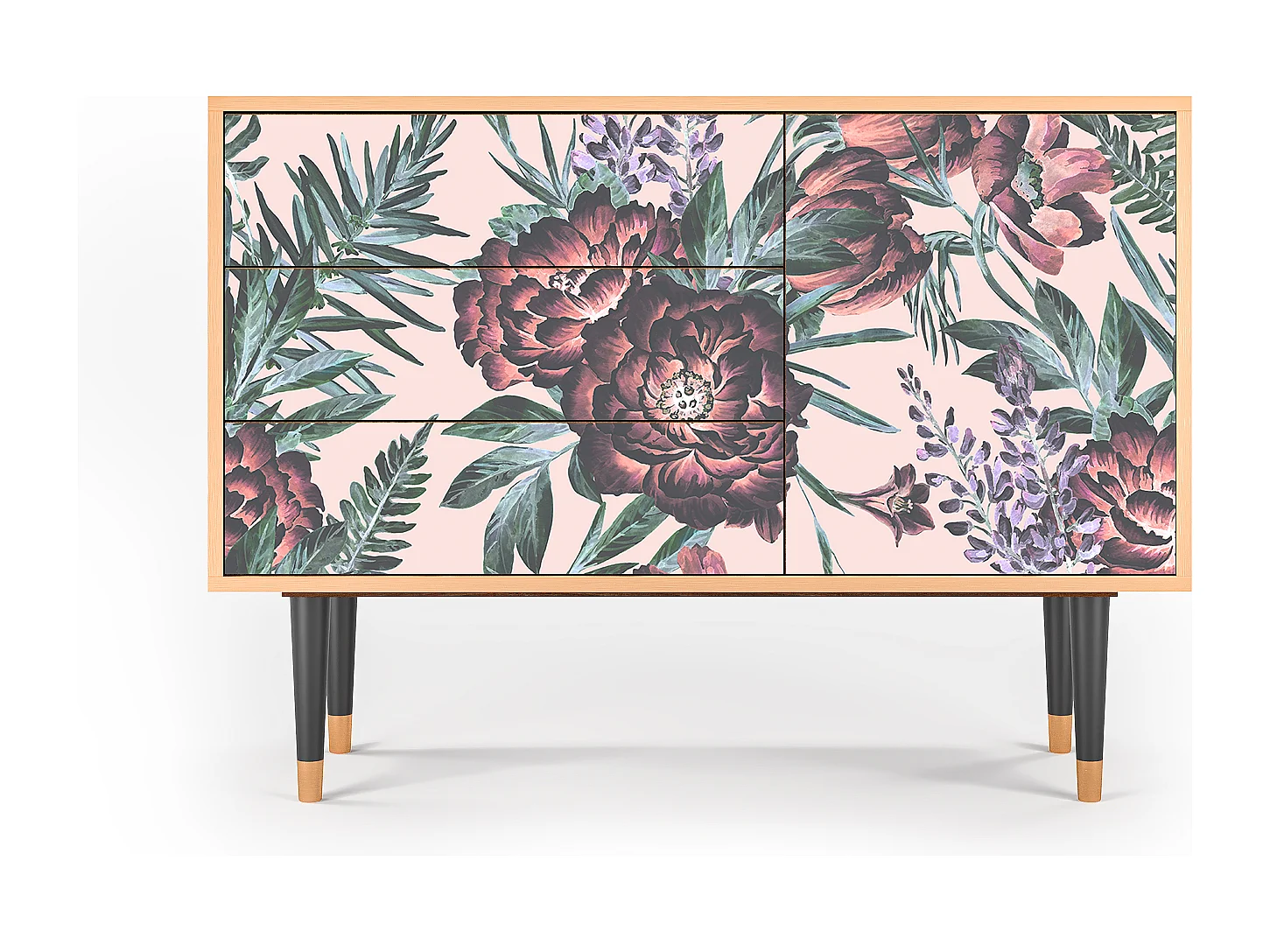 Buffet - 115х84х41 cm - S3 - Peach Peonies, Noyer
