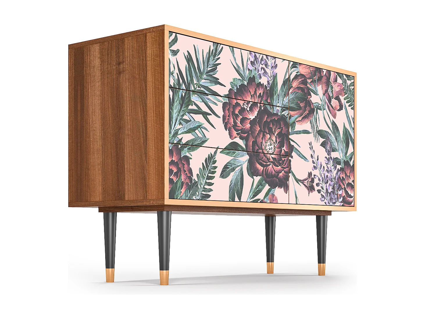Buffet - 115х84х41 cm - S3 - Peach Peonies, Noyer