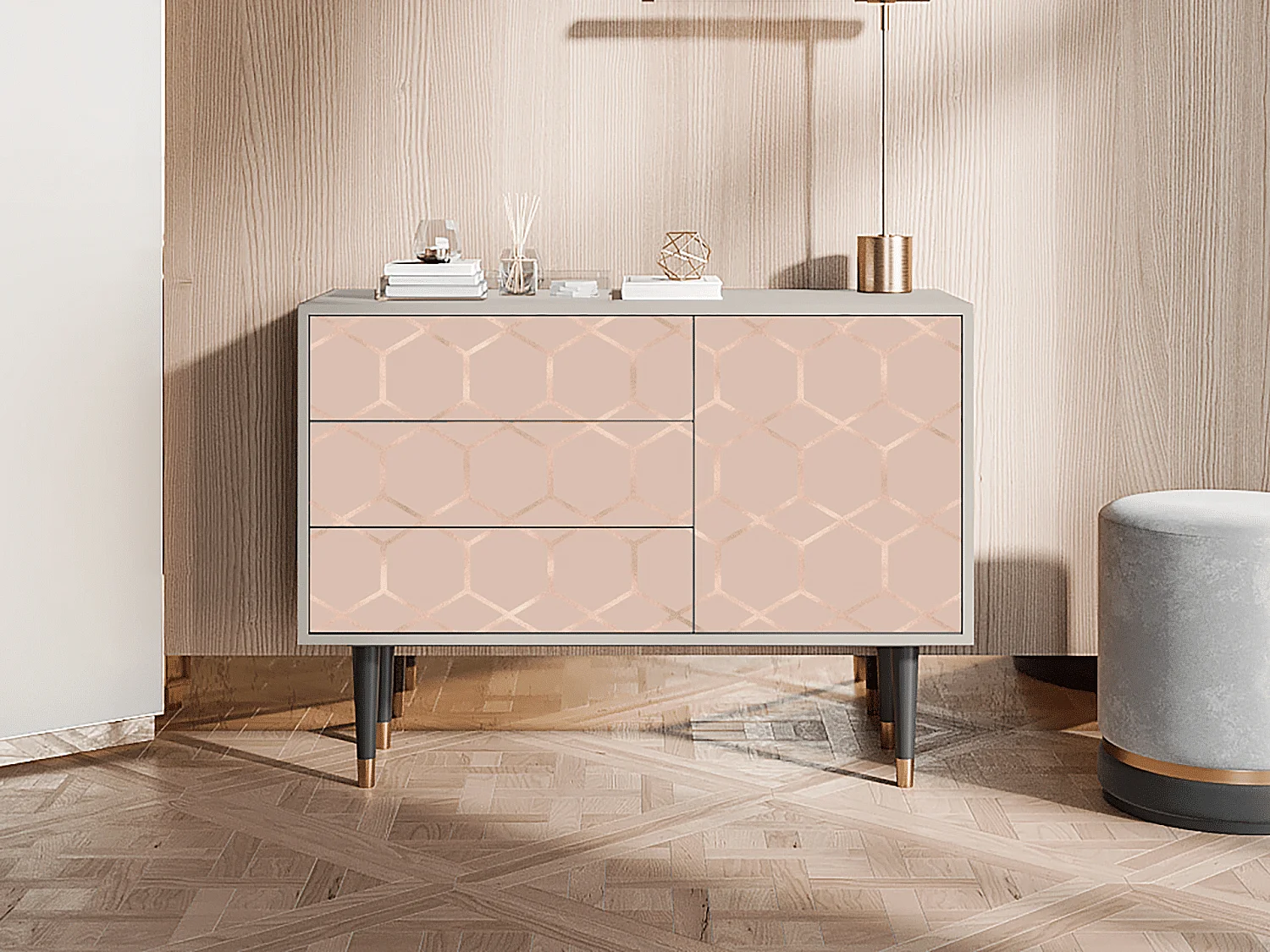 Credenza - 115х84х41 cm - S3 - Rose Honeycomb, Sabbia
