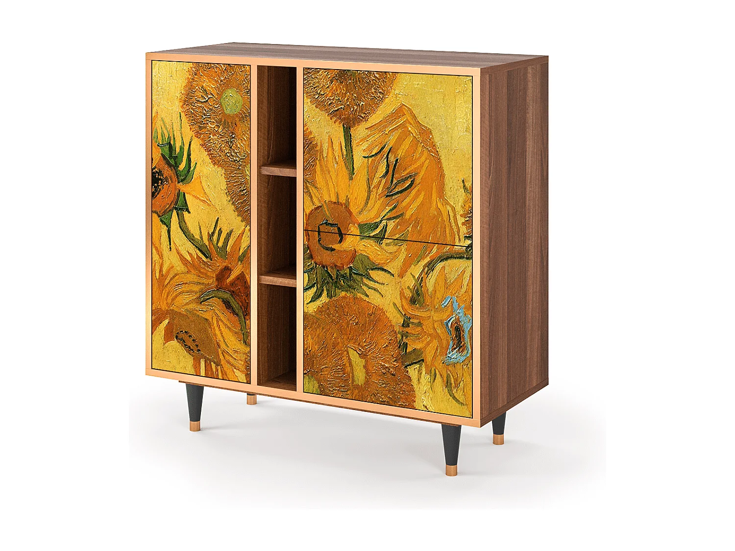 Aparador - 94х96х41 cm - BS5 - Sunflowers, Nogueira