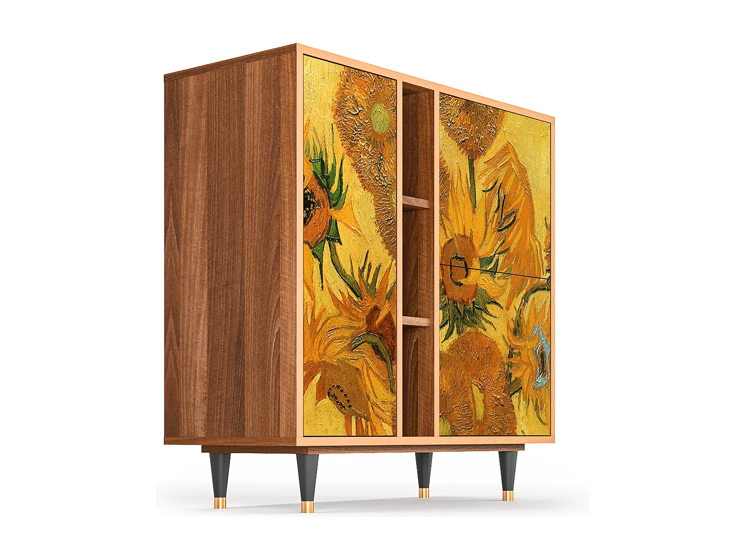 Aparador - 94х96х41 cm - BS5 - Sunflowers, Nogueira