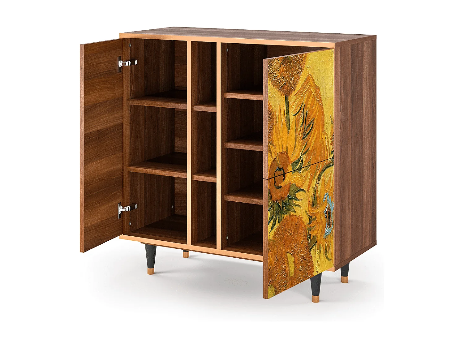 Dressoir - 94х96х41 cm - BS5 - Sunflowers, Walnoot