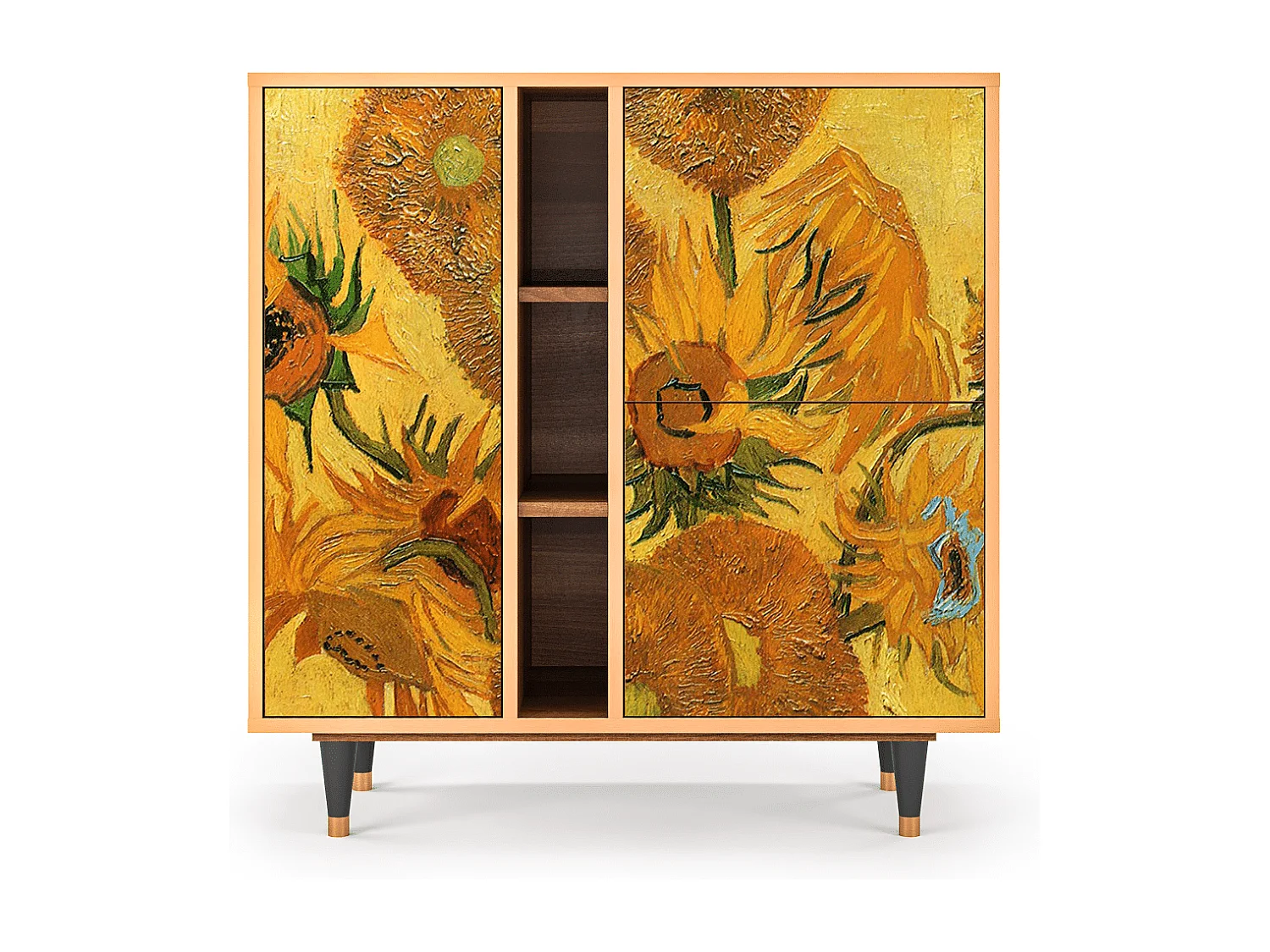 Credenza - 94х96х41 cm - BS5 - Sunflowers, Noce