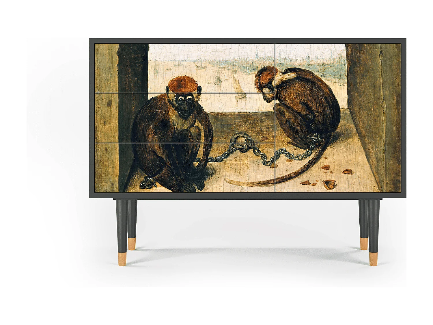 Kredens - 115х84х41 cm - S3 - Two Monkeys, Antracyt