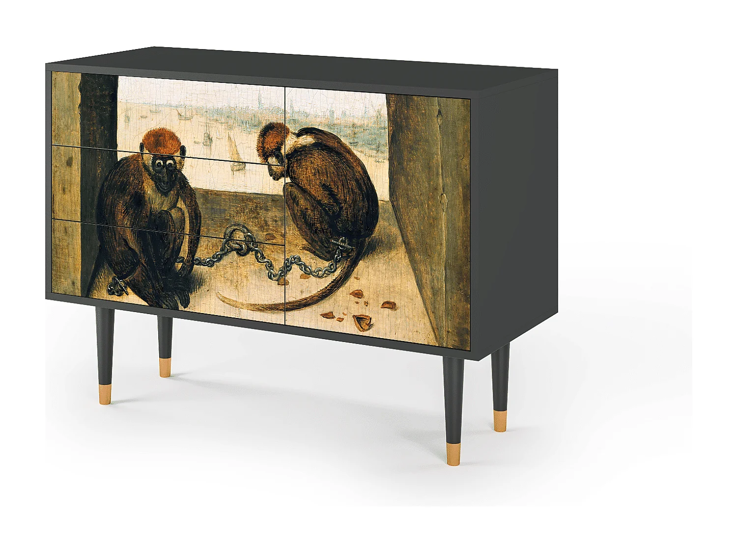 Kredens - 115х84х41 cm - S3 - Two Monkeys, Antracyt