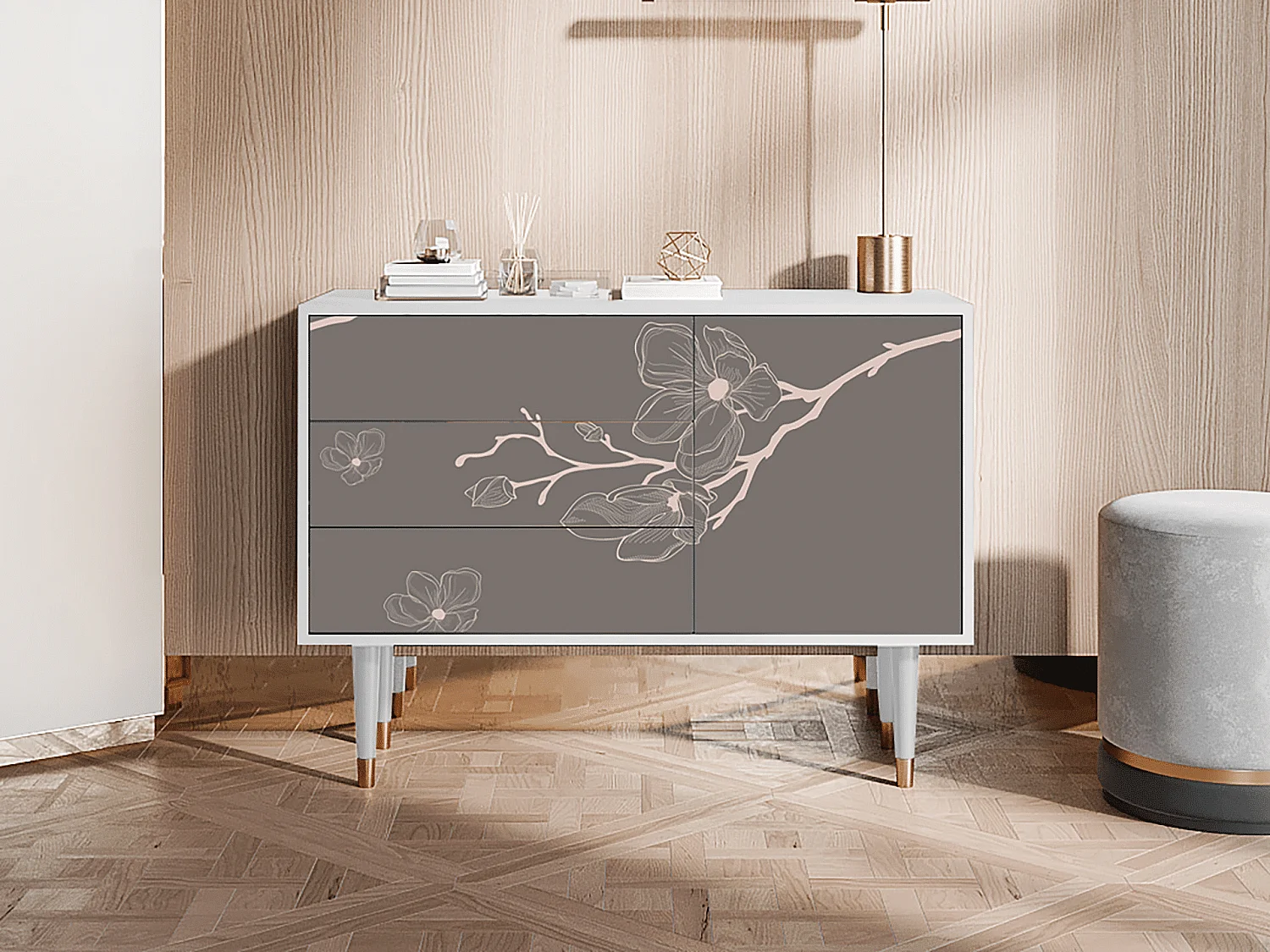 Sideboard - 115х84х41 cm - S3 - Cherry Blossom, Weiß