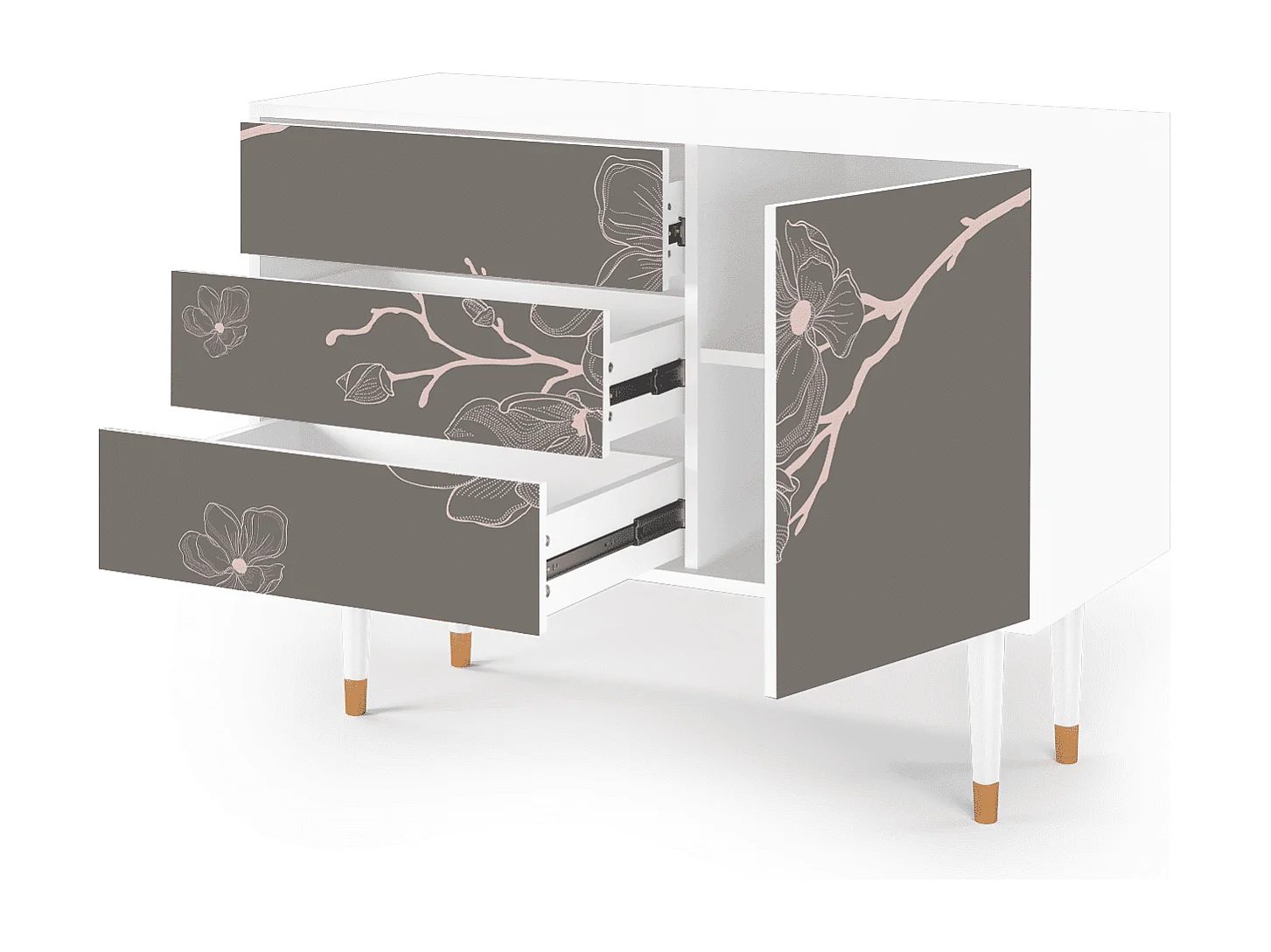 Sideboard - 115х84х41 cm - S3 - Cherry Blossom, Weiß